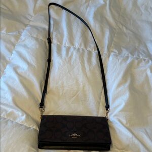 Coach Black and Brown Signature Crossbody Bag